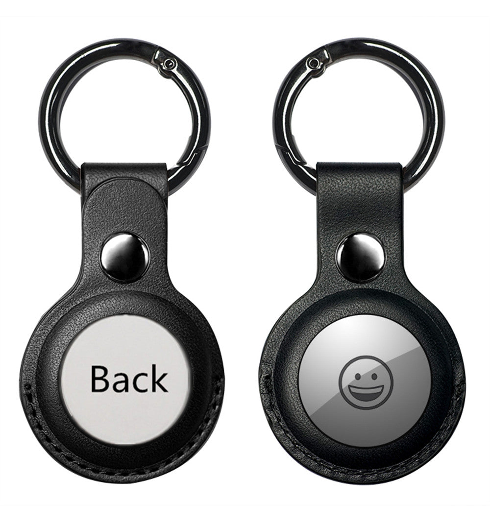 (2 Packs) Leather Case with Keychain for AirTag (2 Packs) Leather Case with Keychain for AirTag